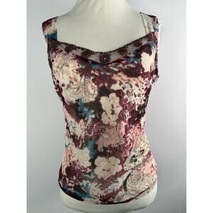 Chadwicks Y2K Cami Tank Sz 4‎ Small Fairycore Whimsigoth Feminine Beaded Sheer